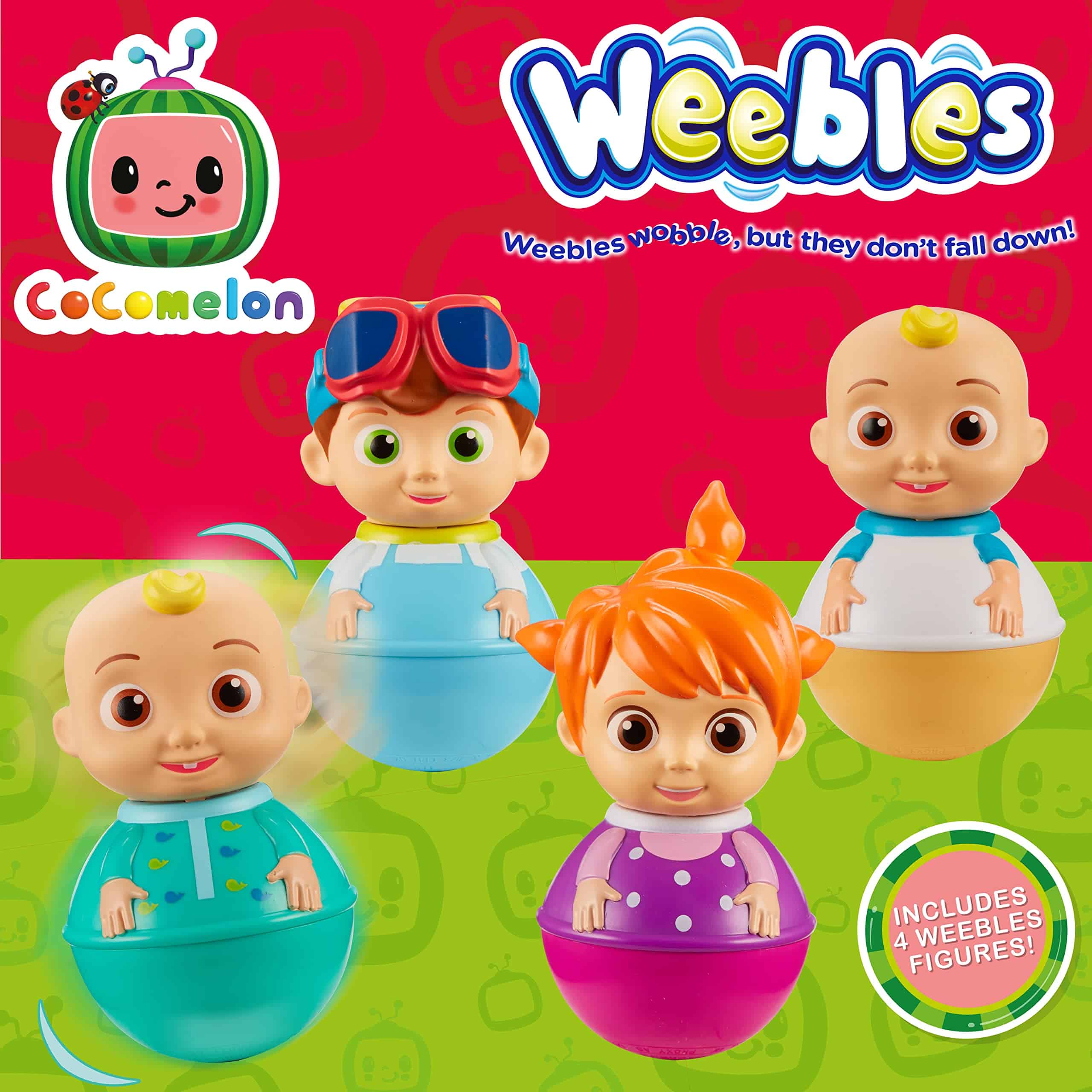 Paquete de 4 figuras de Cocomelon Weebles, Figuras - Imagen 3