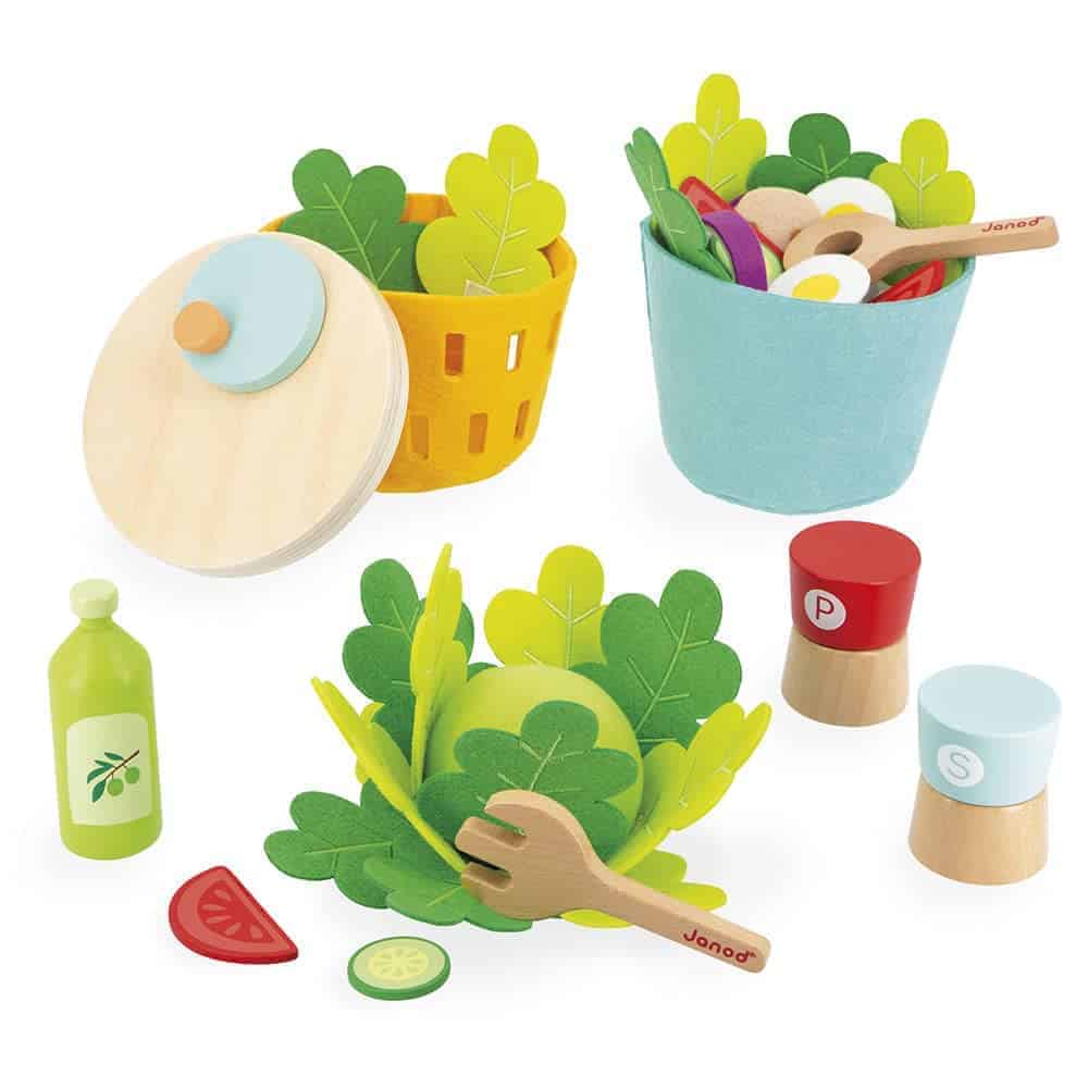 Janod - My Mixed Salad - 33 Piece Pretend Play Kitchen Set