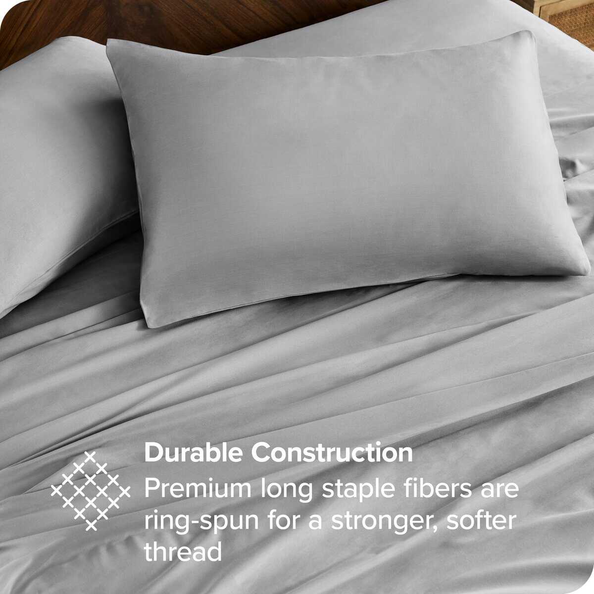 Juego de sábanas orgánicas 100% algodón Split -Gris Claro - Imagen 5