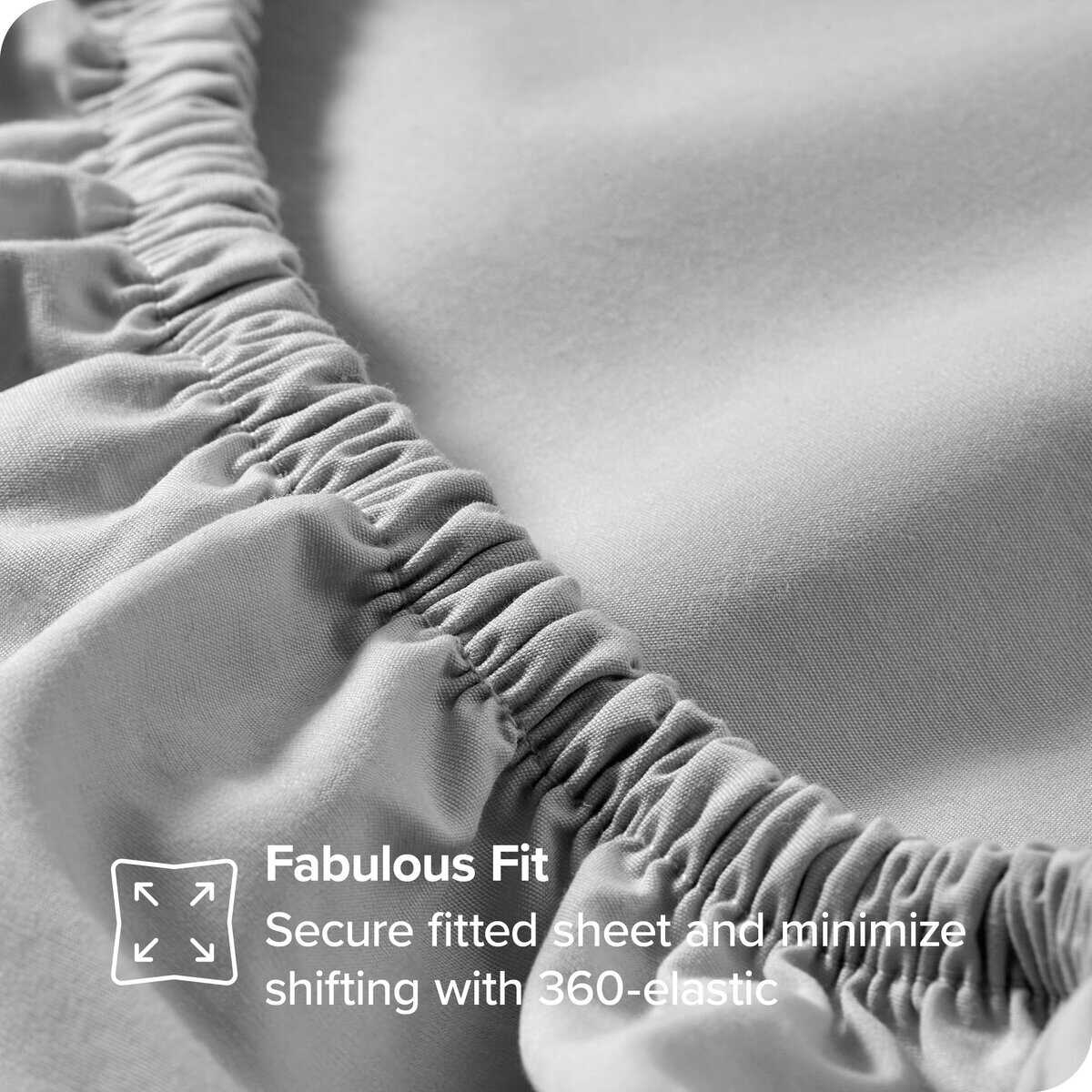 Juego de sábanas orgánicas 100% algodón Split -Gris Claro - Imagen 8