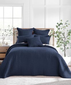 Levtex Home - Mills Waffle - Juego de Colcha -Azul Marino