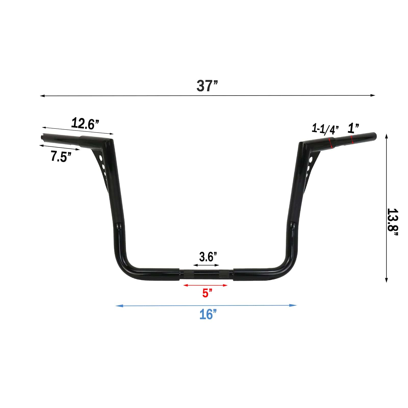 Manillar Ape Hangers Bagger de 14" 1-1/4" Manillar Grueso - Imagen 3