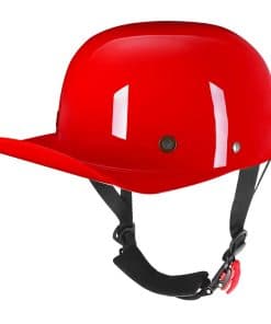 Casco de moto vintage retro de media cara con gorra de