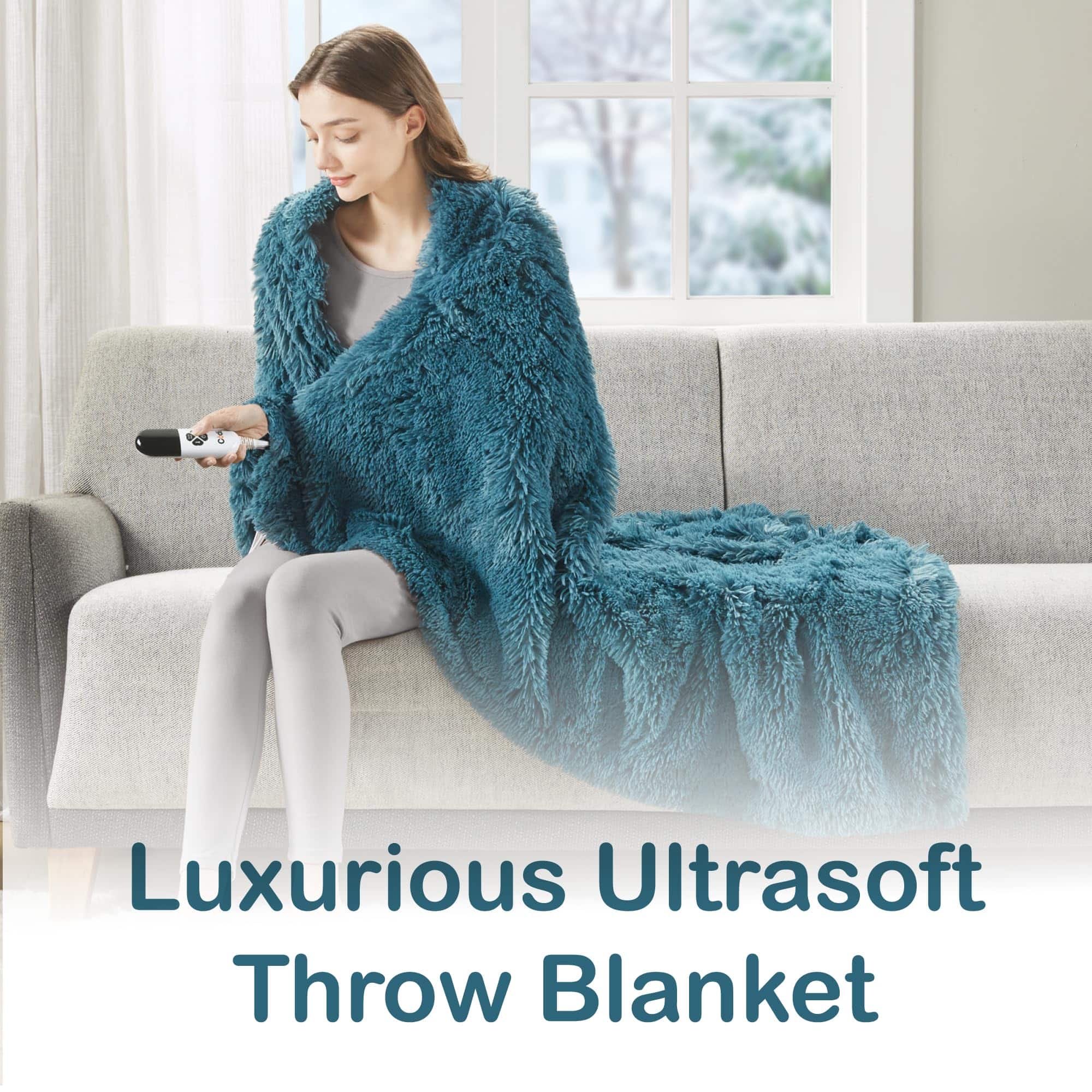 Manta Eléctrica de Lana Peluda Cálida Codi Fuzzy Shaggy - Imagen 3