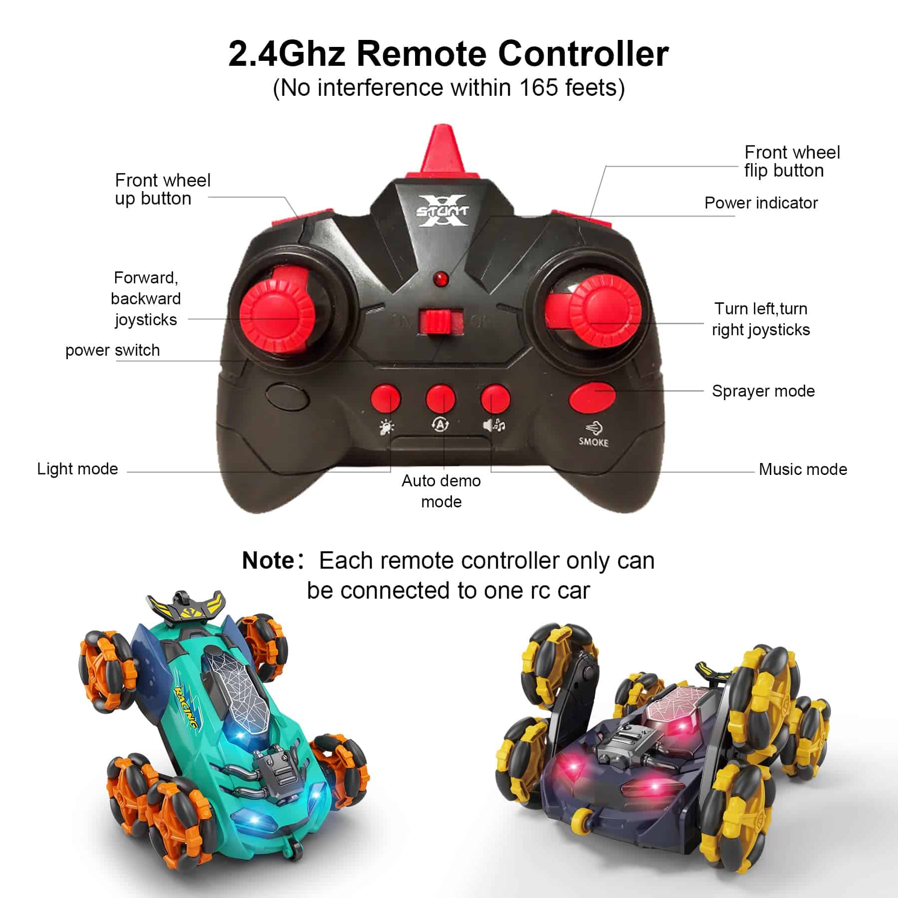 Coche de Control Remoto HScopter, Coche de Carreras a - Imagen 4