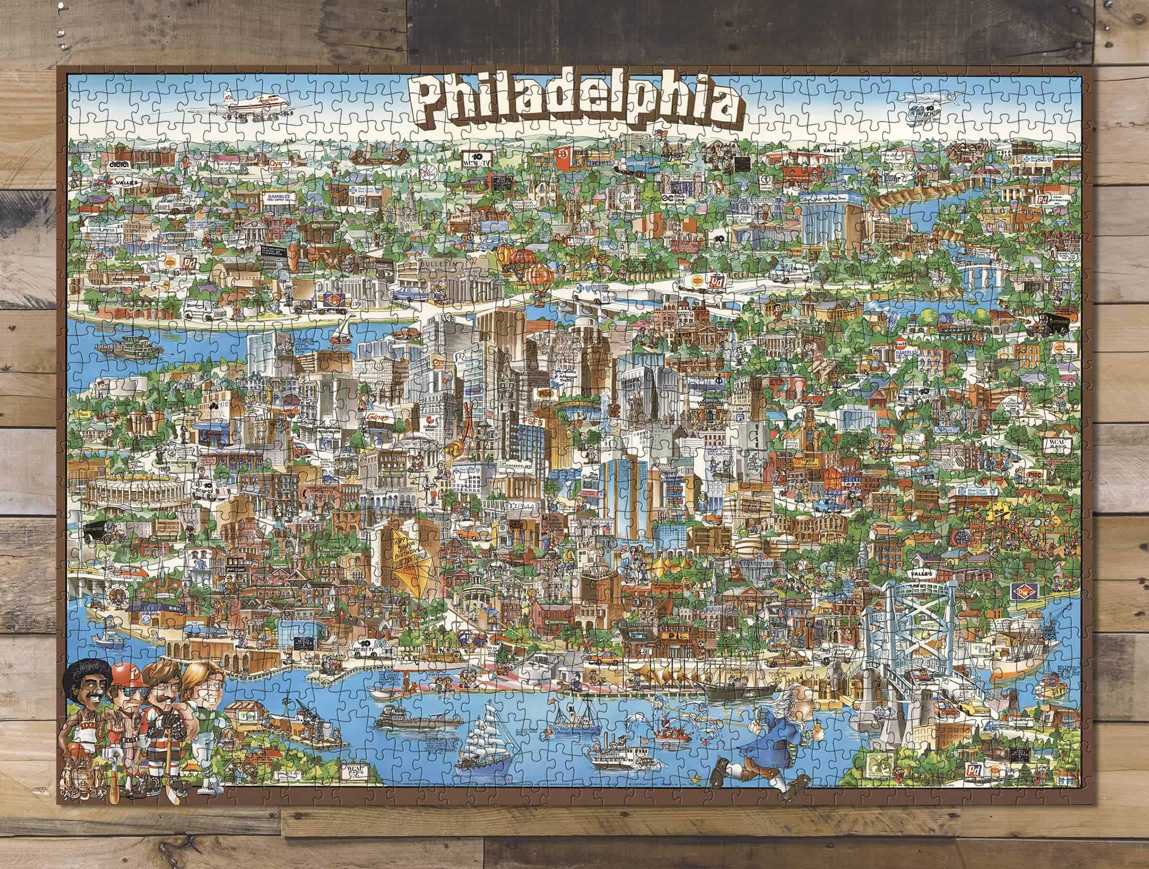 Rompecabezas de 1000 piezas para adultos: 1980 | Filadelfia - Imagen 3