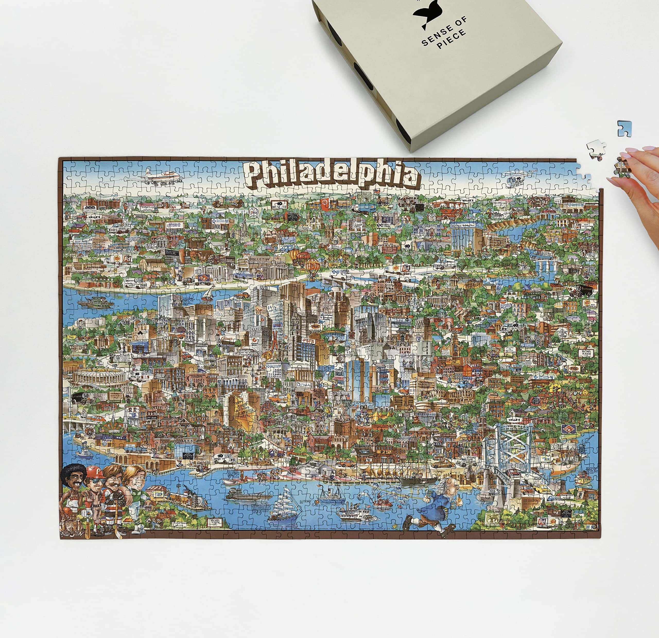 Rompecabezas de 1000 piezas para adultos: 1980 | Filadelfia