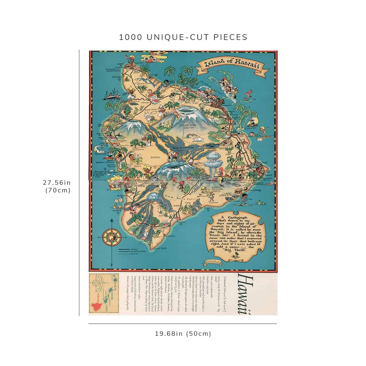 Rompecabezas de 1000 Piezas con Mapa de Hawaii de 1935 | - Imagen 9