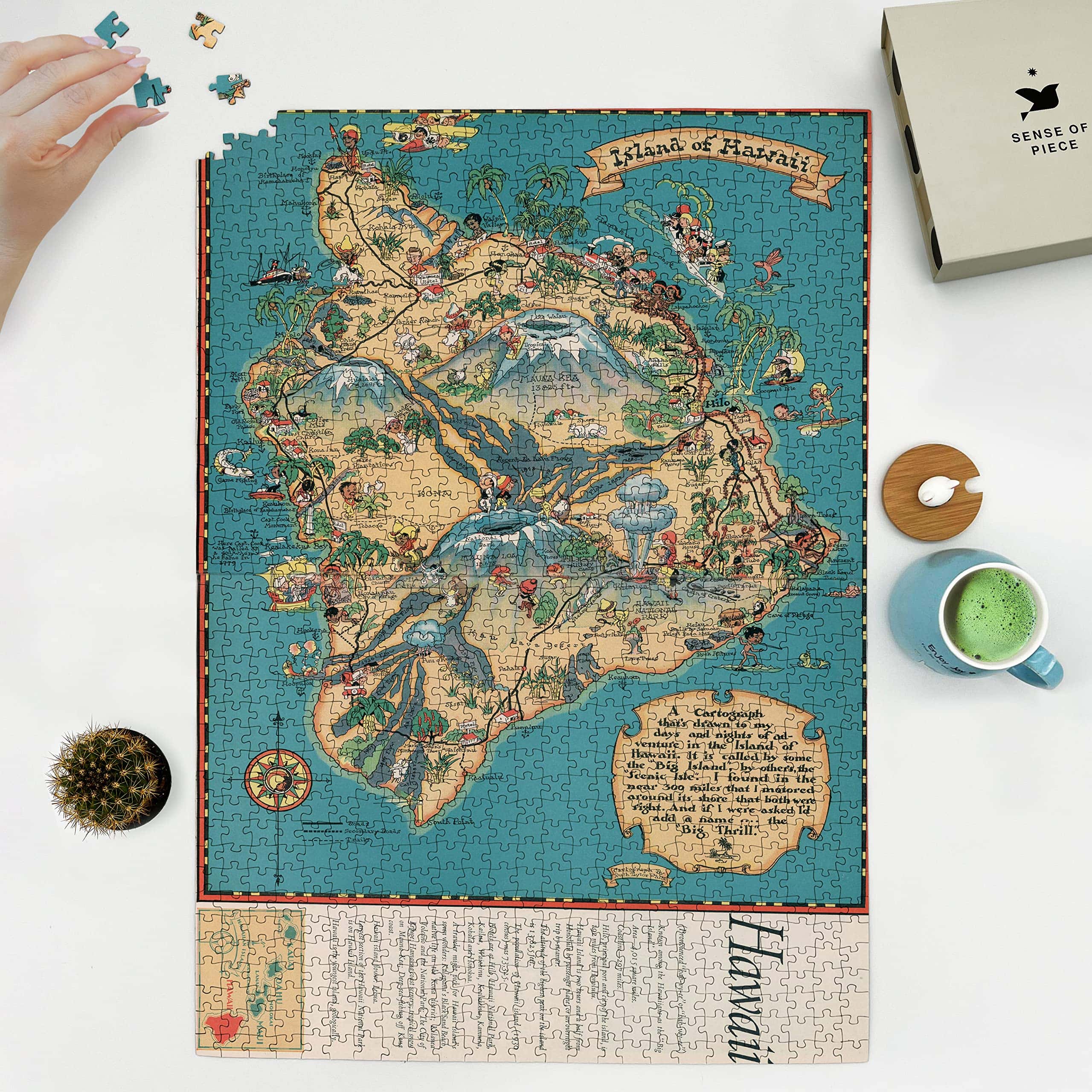 Rompecabezas de 1000 Piezas con Mapa de Hawaii de 1935 | - Imagen 3