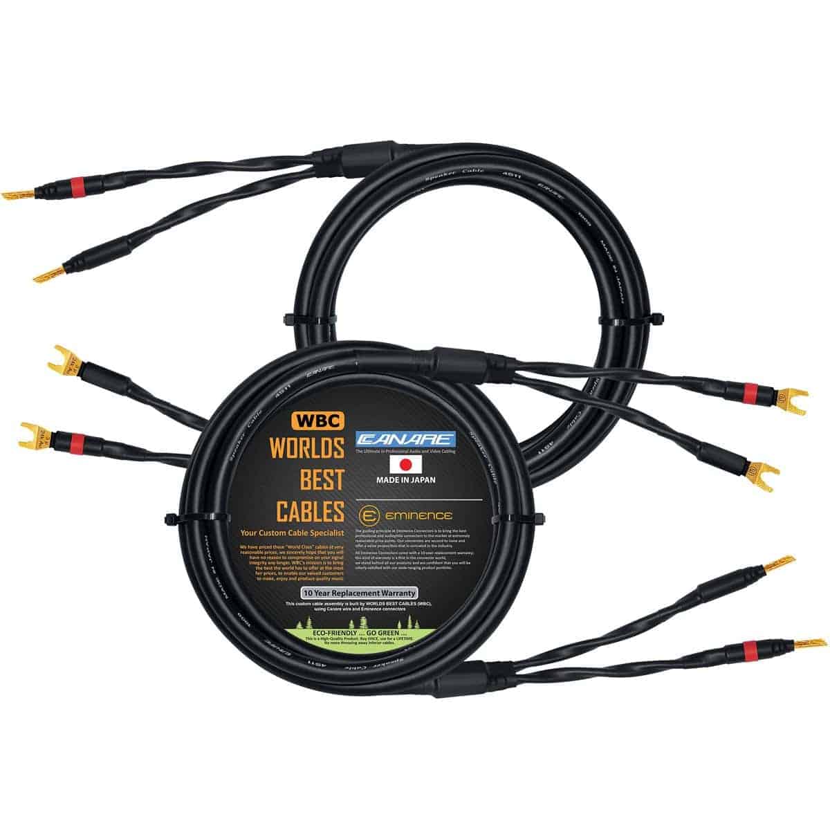 WORLDS BEST CABLES 4 Foot - Cable de altavoz de grado
