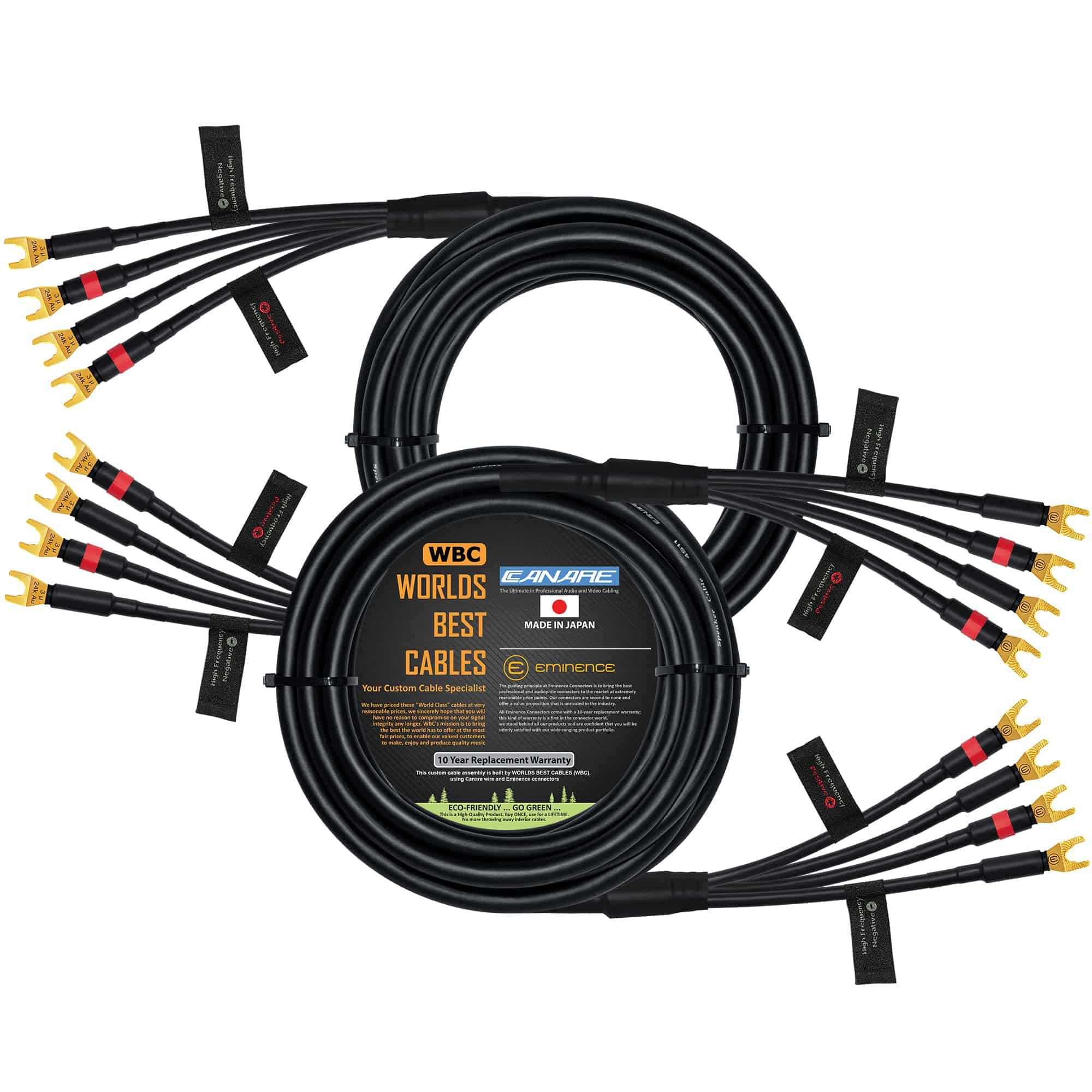 Cable de Altavoz Bi-Amp de 25 Pies - Canare 4S11 Grado