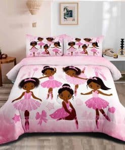 Juego de funda nórdica de bailarina rosa CKOU CCOO para