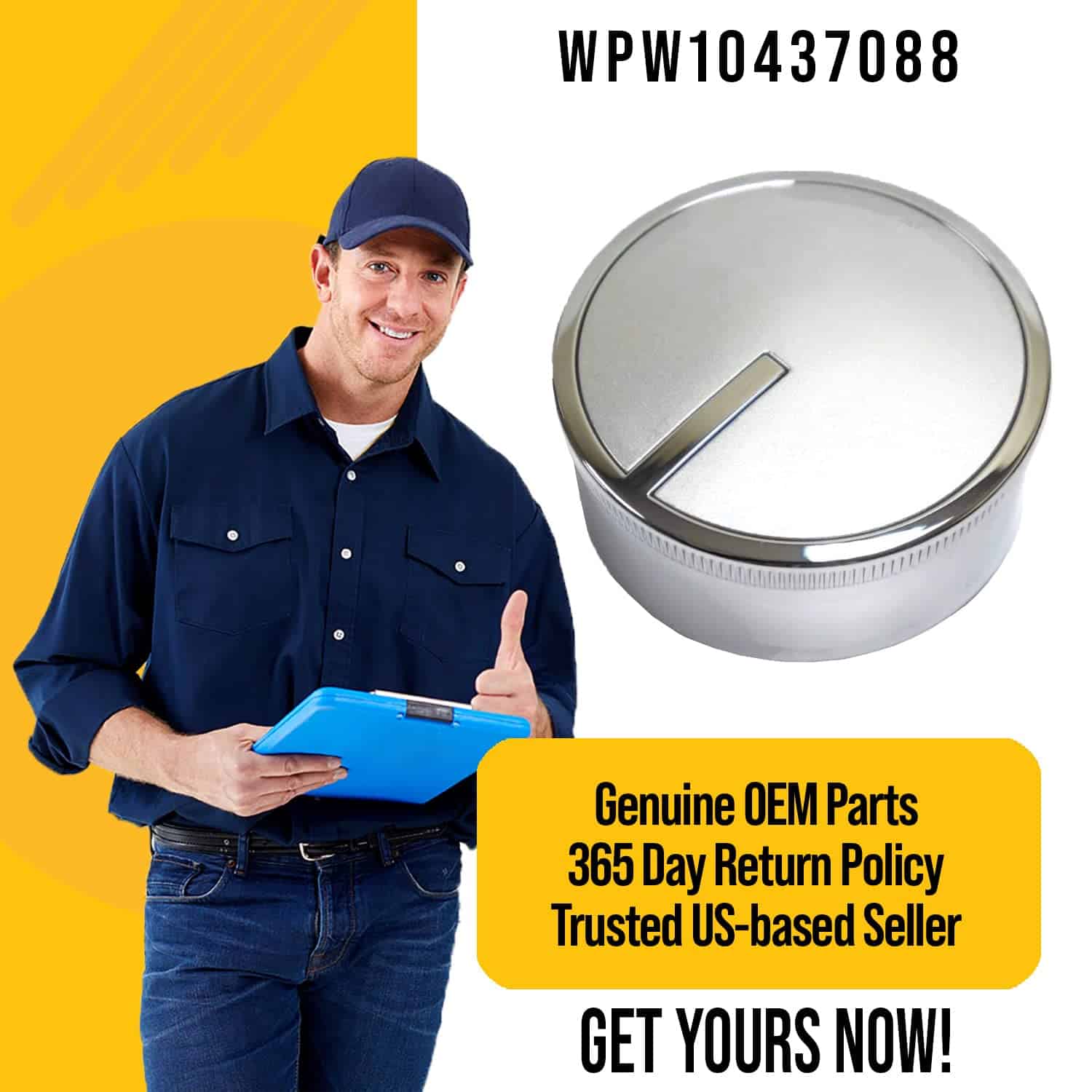 Perilla de control de ensamblaje W10437088 WPW10437088 - - Imagen 7