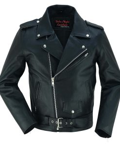 Chaqueta de Cuero para Motocicleta Hombres Daniel Smart