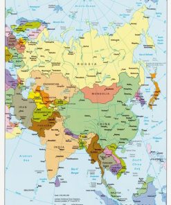 Rompecabezas de 1000 piezas del mapa de Asia de 1992 para
