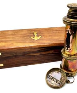 Telescopio de latón pirata, Monocular decorativo con óptica