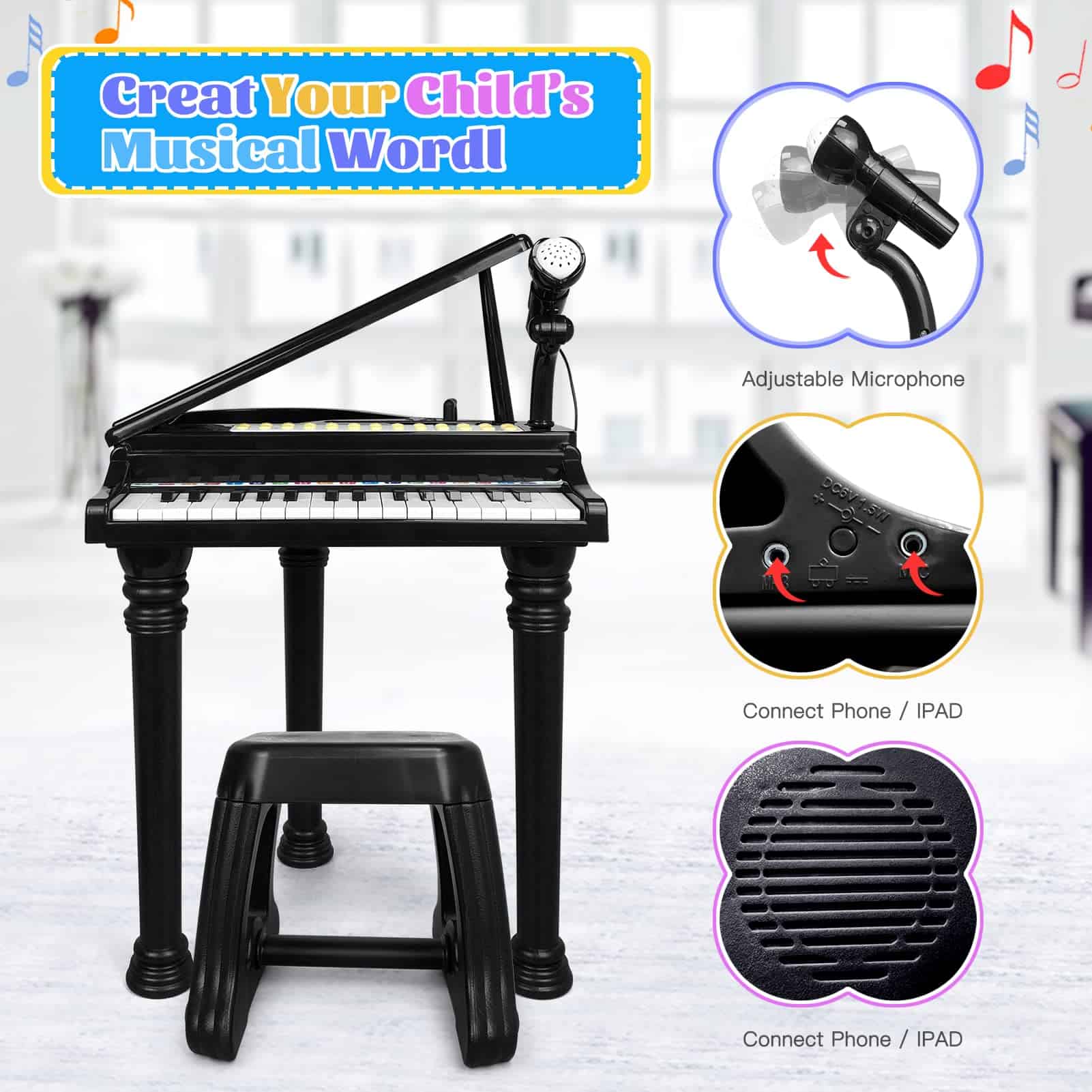 Piano de Juguete para Niños OKREVIEW - Piano de Juguete - Imagen 5