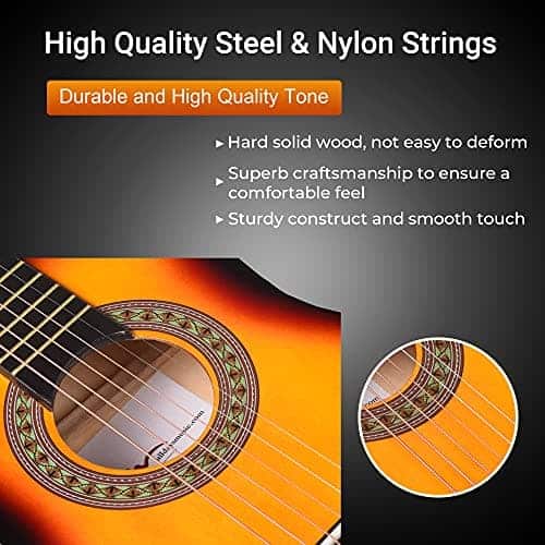 ADM Guitarra Acústica Clásica para Principiantes de 30 - Imagen 6