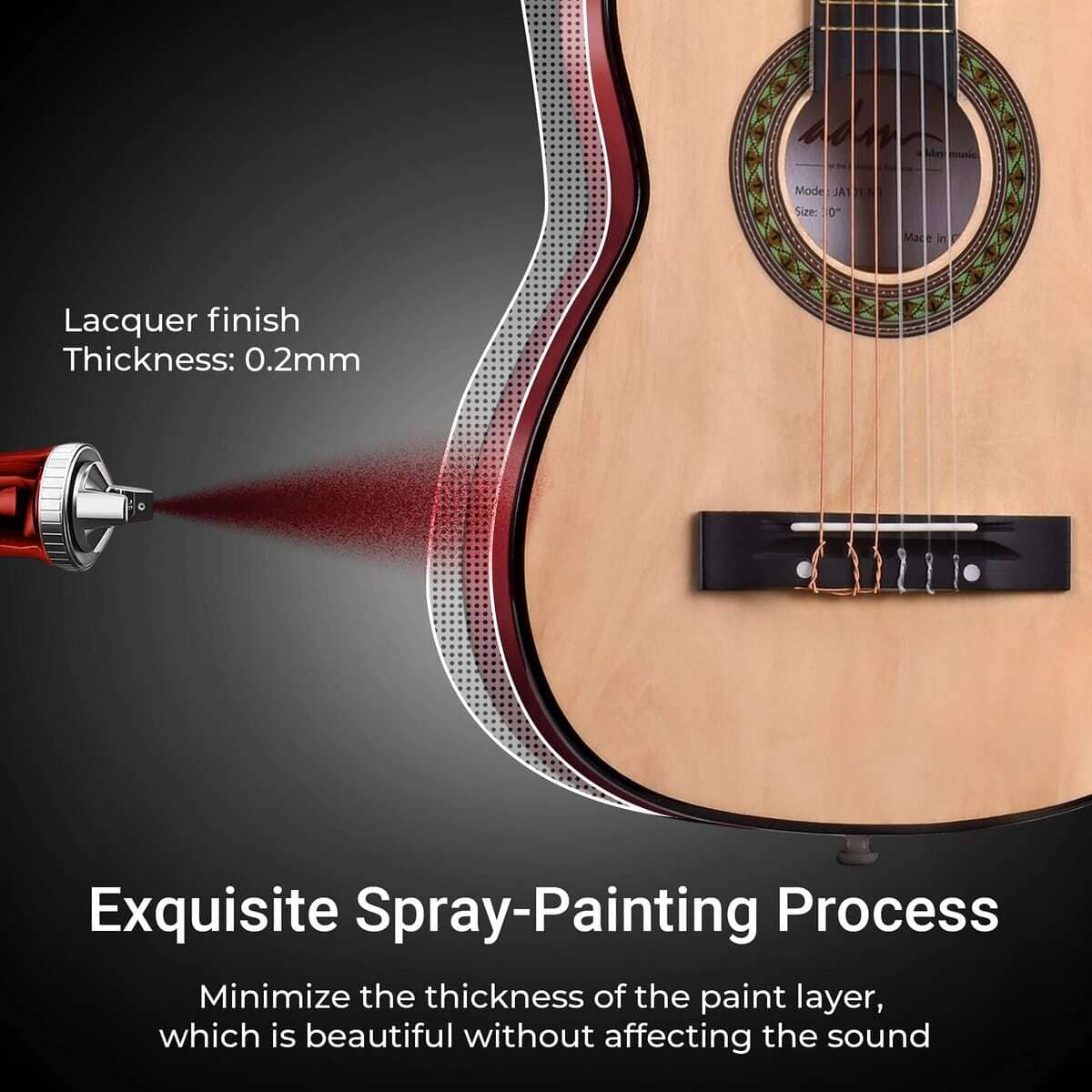 Guitarra Clásica Acústica ADM para Principiantes de 30 - Imagen 8