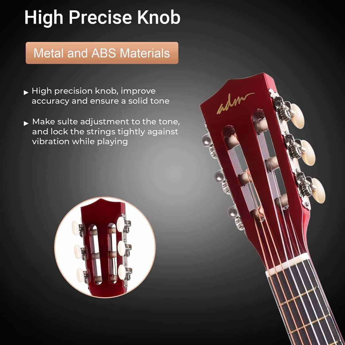 Guitarra Clásica Acústica ADM para Principiantes de 30 - Imagen 5