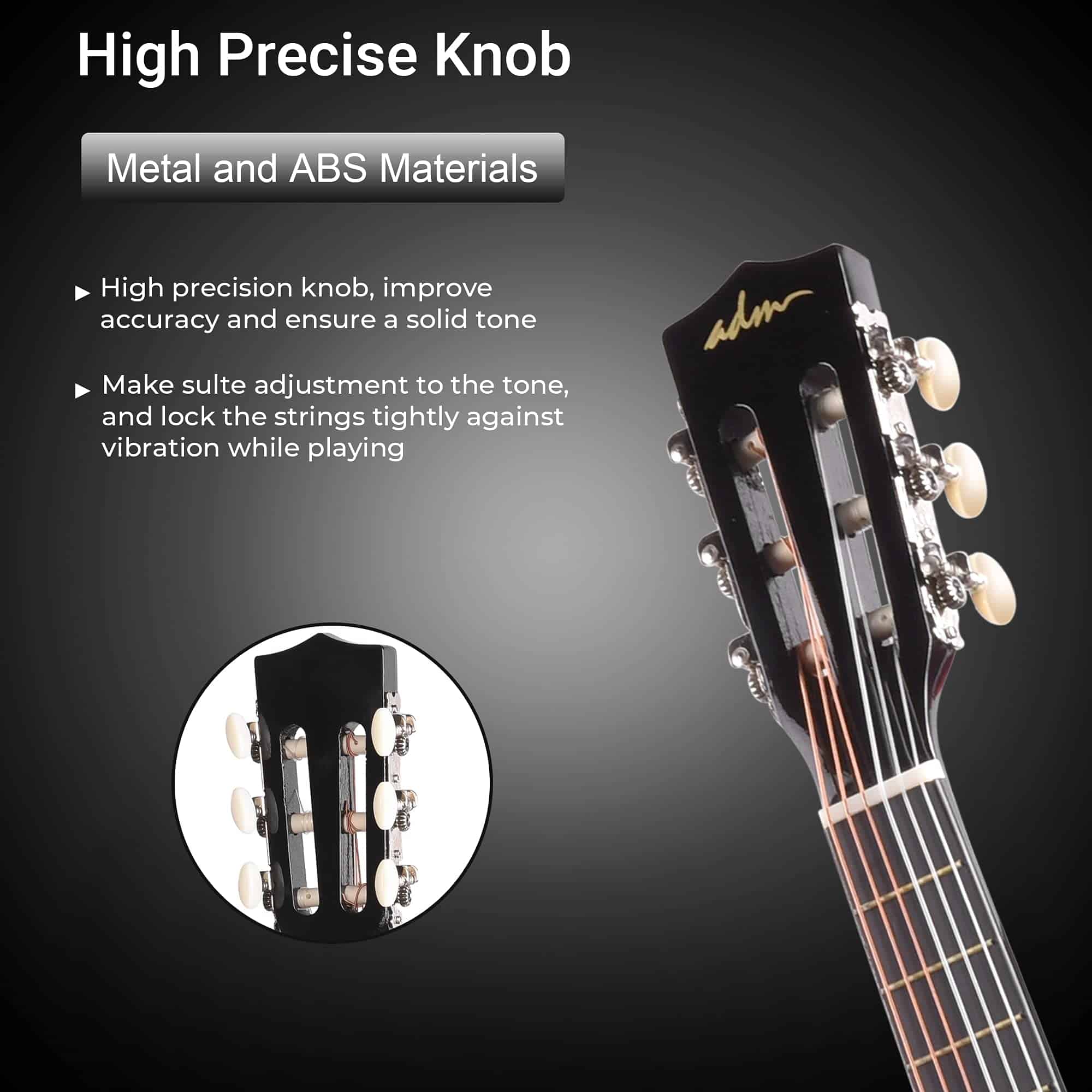 Guitarra Clásica Acústica para Principiantes ADM de 30 - Imagen 7