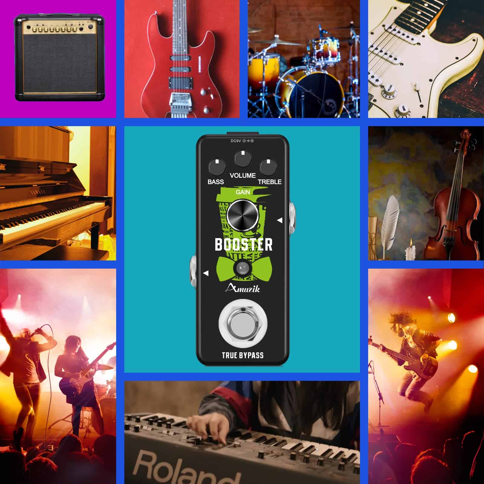 Pedal de Efecto de Guitarra Amuzik Booster Pedal Analógico - Imagen 6