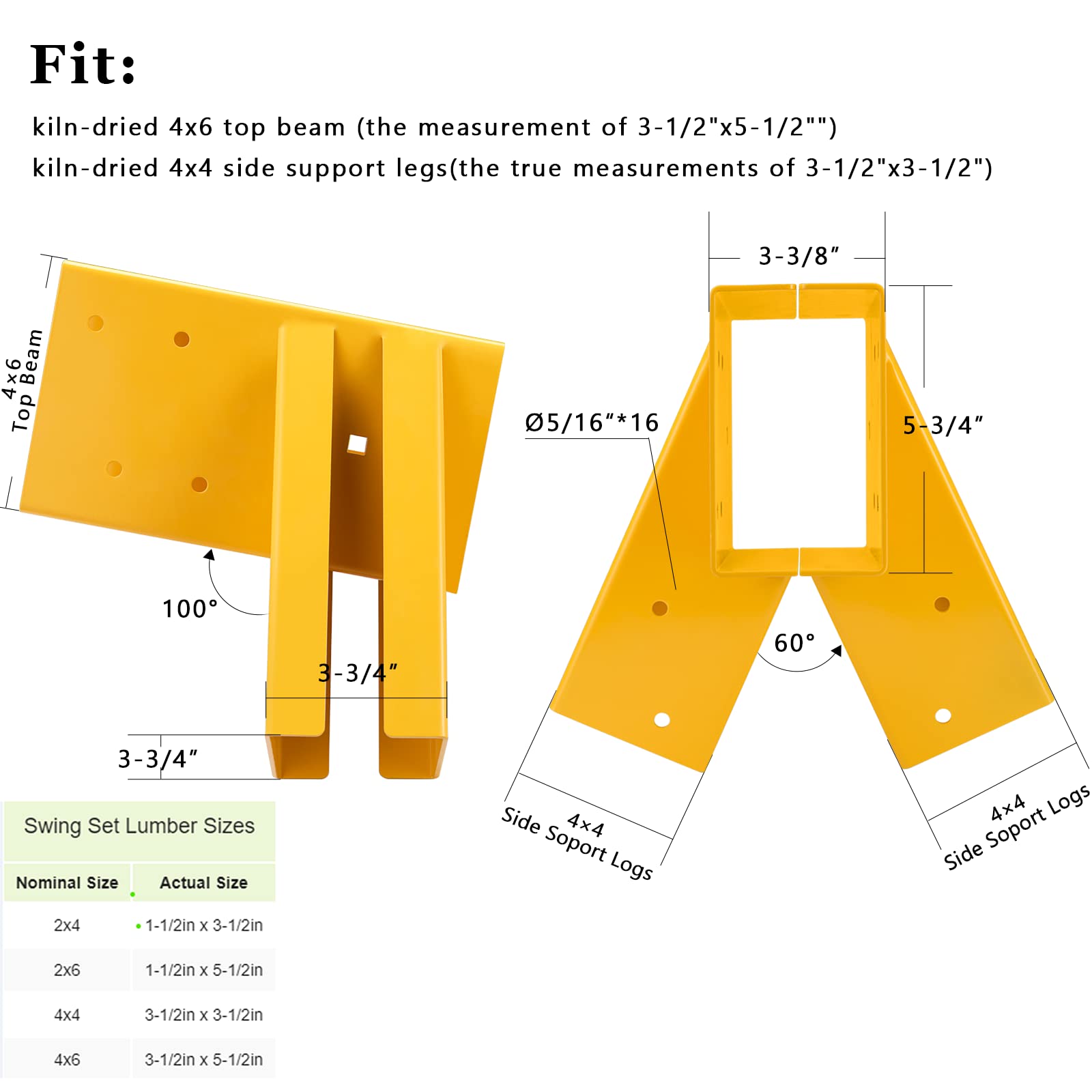 ONECHOI Soporte para Columpios 10" - Kit de Herrajes para - Imagen 7