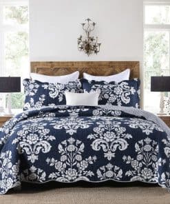 Edredón King Size BCOTTOND, 100% Algodón Azul Marino Set de