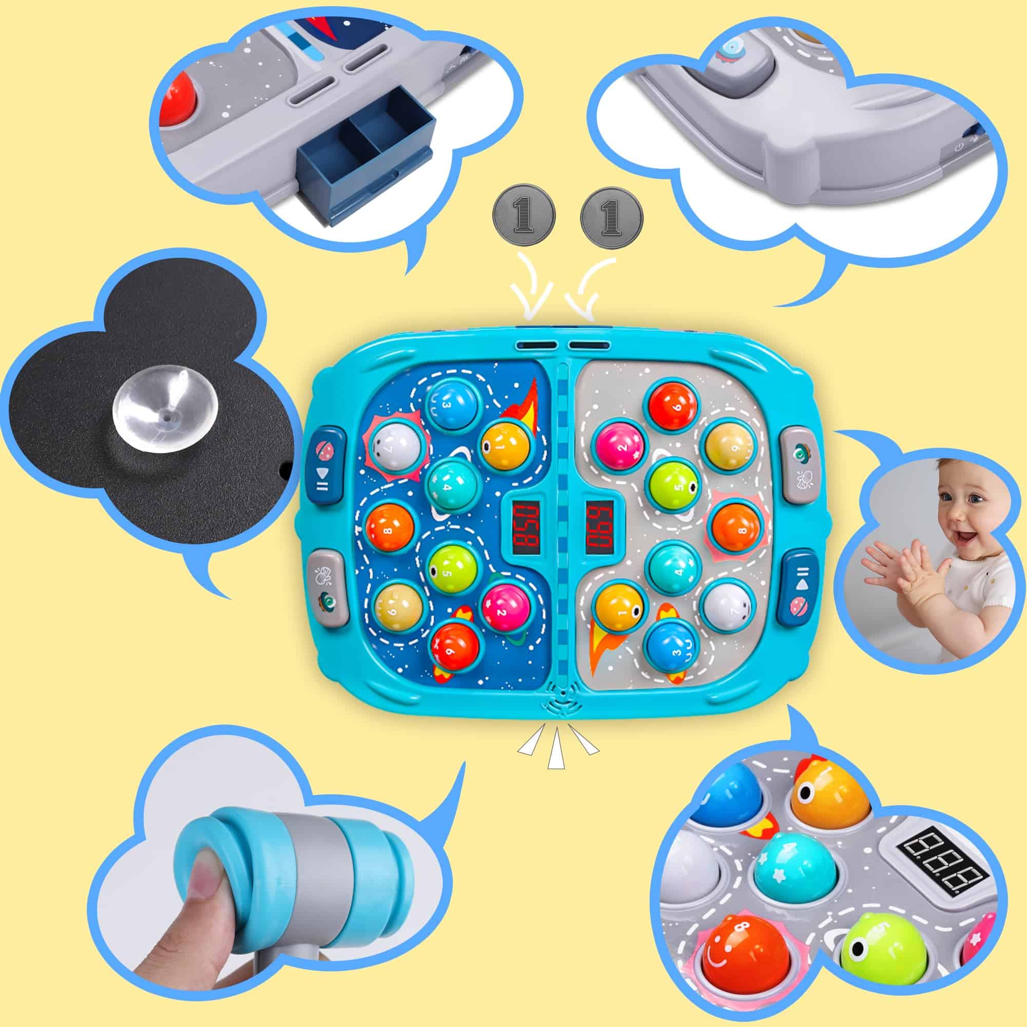 Juego de Golpear al Topo para Niños, Juguete Grande de - Imagen 5