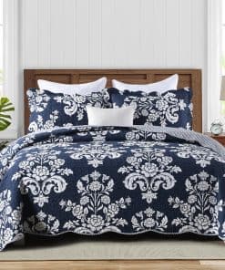 Juego de 3 Piezas de Edredones King -Azul Marino