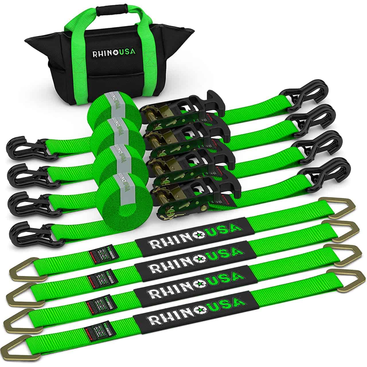 Correas de Amarre con Trinquete para Automóvil Rhino USA -