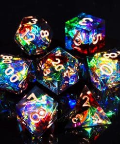 DND Dice Sharp Edge Dice Polyhedral Dice Mini -Aurora