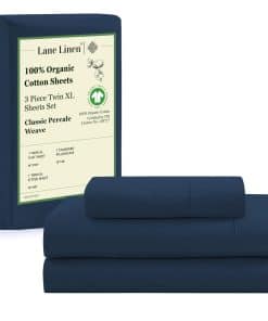 Juego de sábanas gemelas XL de algodón orgánico 100%