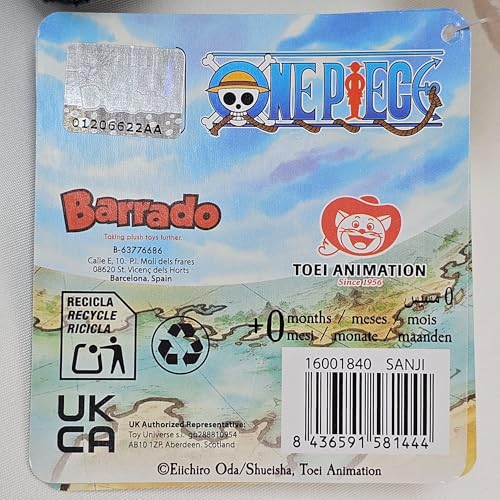 Peluche de Personajes de One Piece - BARRADO - 28 cm - - Imagen 6