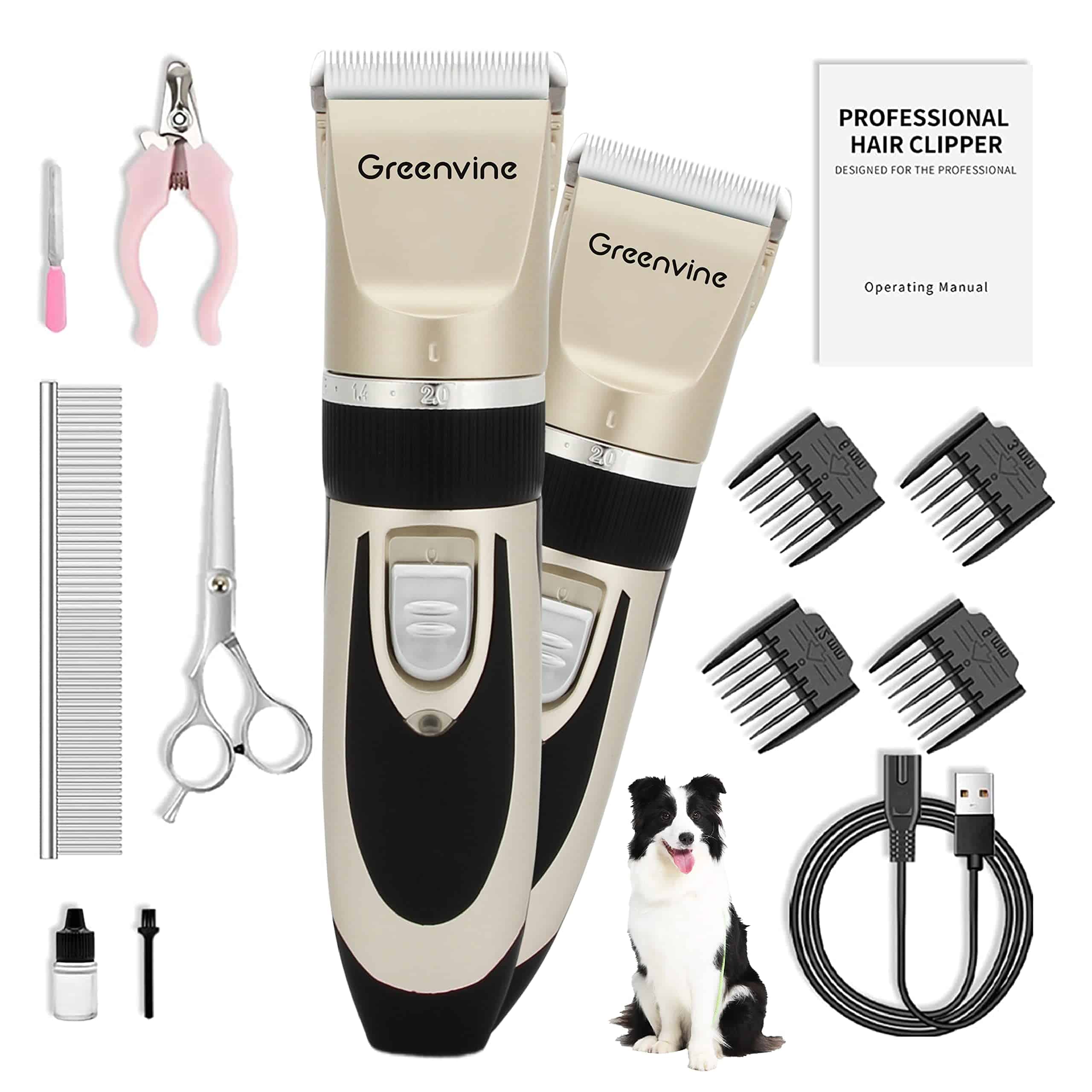 Cortadora de Pelo para Perros Greenvine, Bajo Ruido,