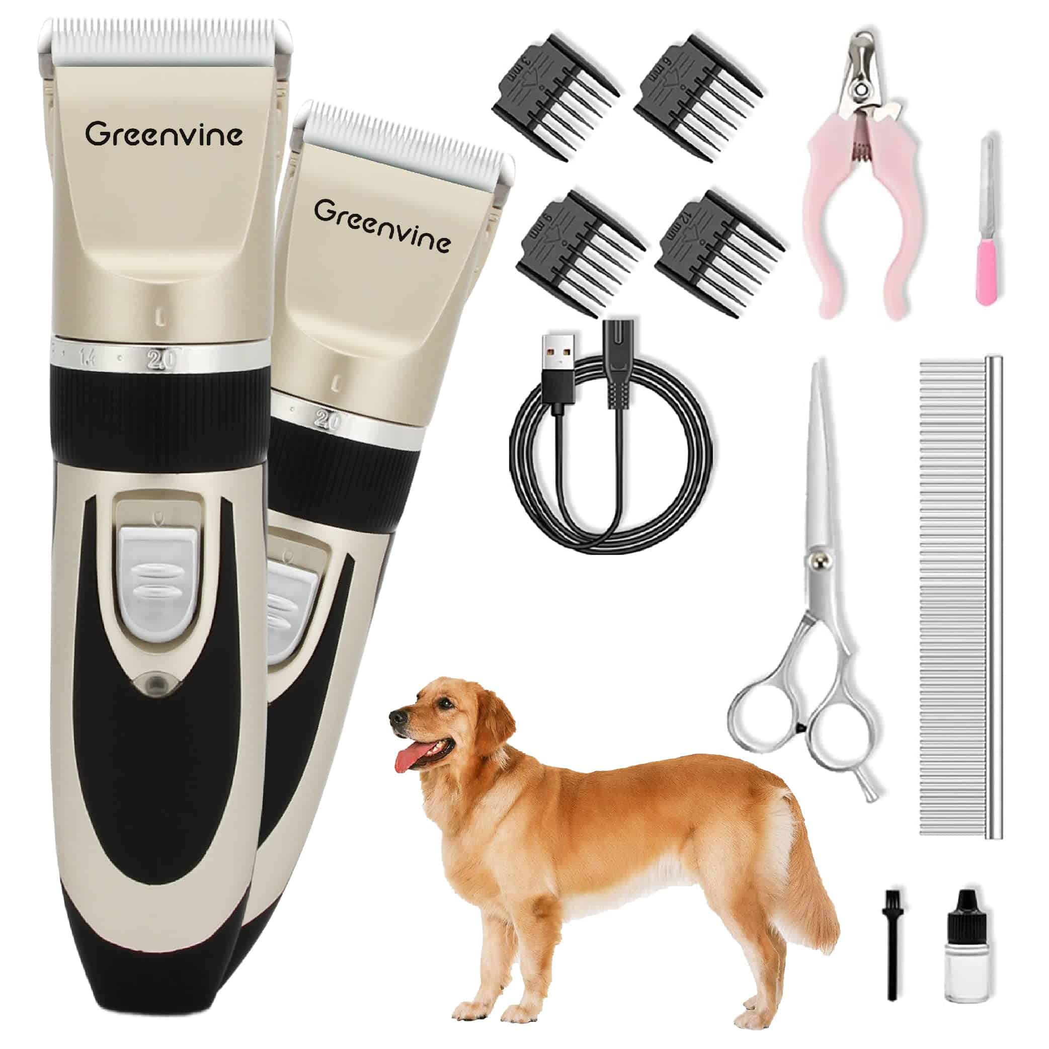 Kit de Cortadora de Pelo Eléctrica para Mascotas Greenvine,