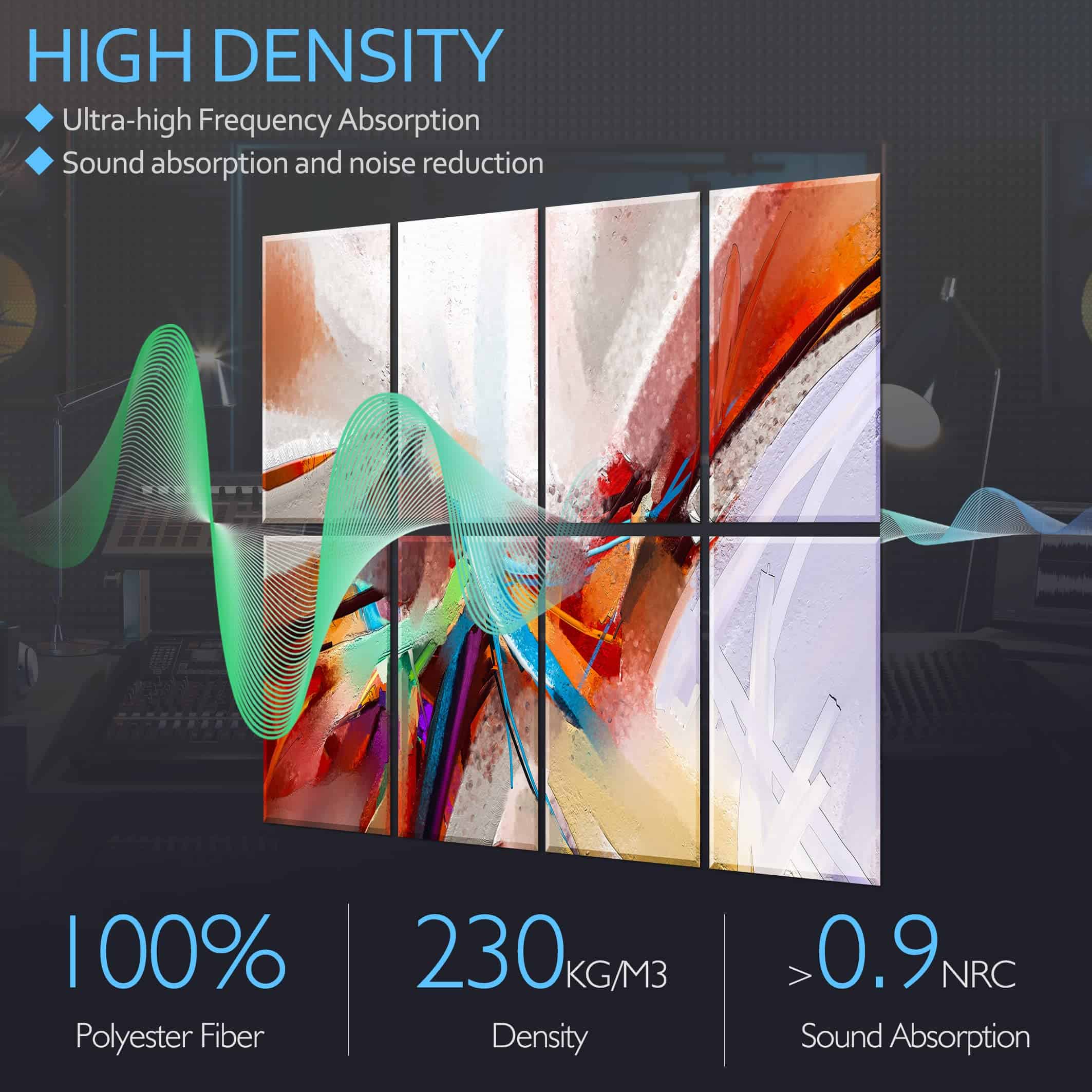 Ruonin.X 8 Pack Panel Acústico Decorativo de Arte .47"x 31" - Imagen 6