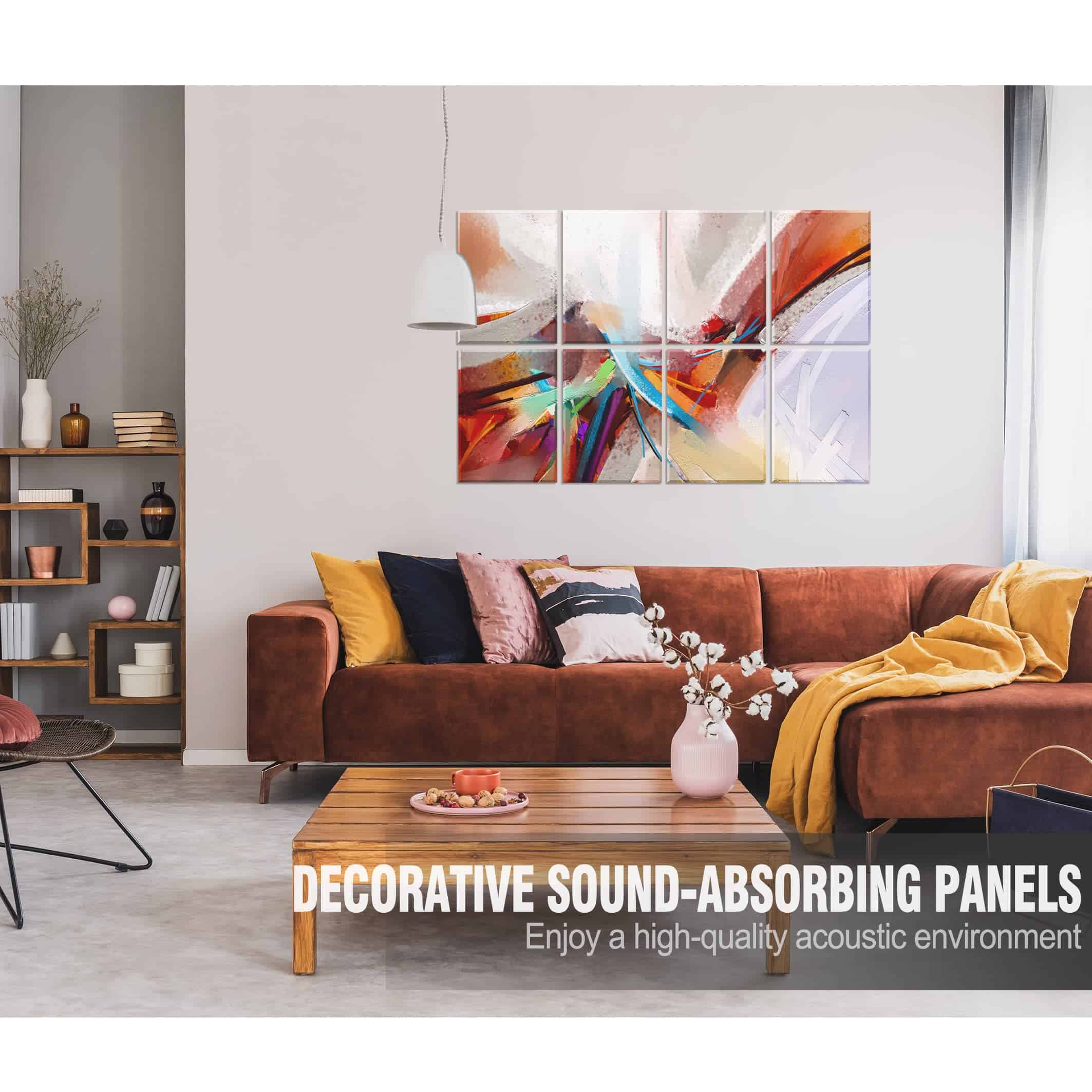 Ruonin.X 8 Pack Panel Acústico Decorativo de Arte .47"x 31" - Imagen 3