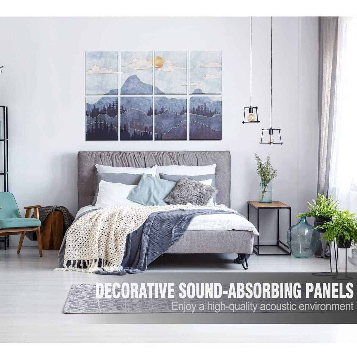 Paquete de 8 Paneles Acústicos Decorativos Ruonin.X .47"x - Imagen 3