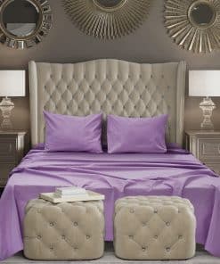 Juego de Sábanas y Fundas de Almohada de -Violeta