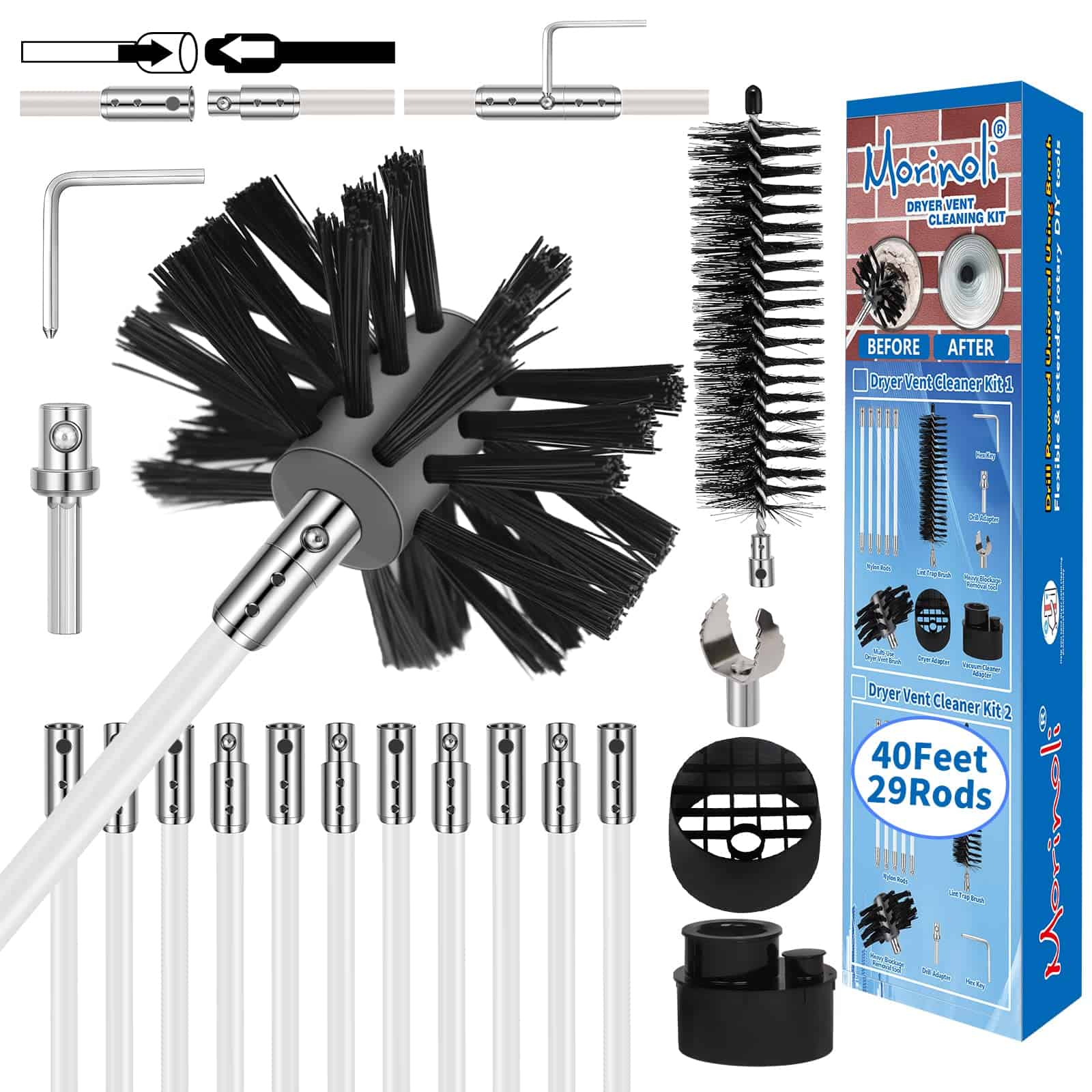 Kit Limpiador de Conductos para Secadora de 40 Pies