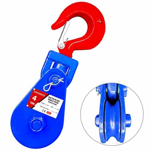 YATOINTO 4 ton Snatch Block with Hook, Polea de 4.5"