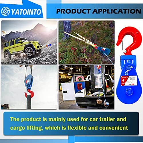 YATOINTO 4 ton Snatch Block with Hook, Polea de 4.5" - Imagen 7