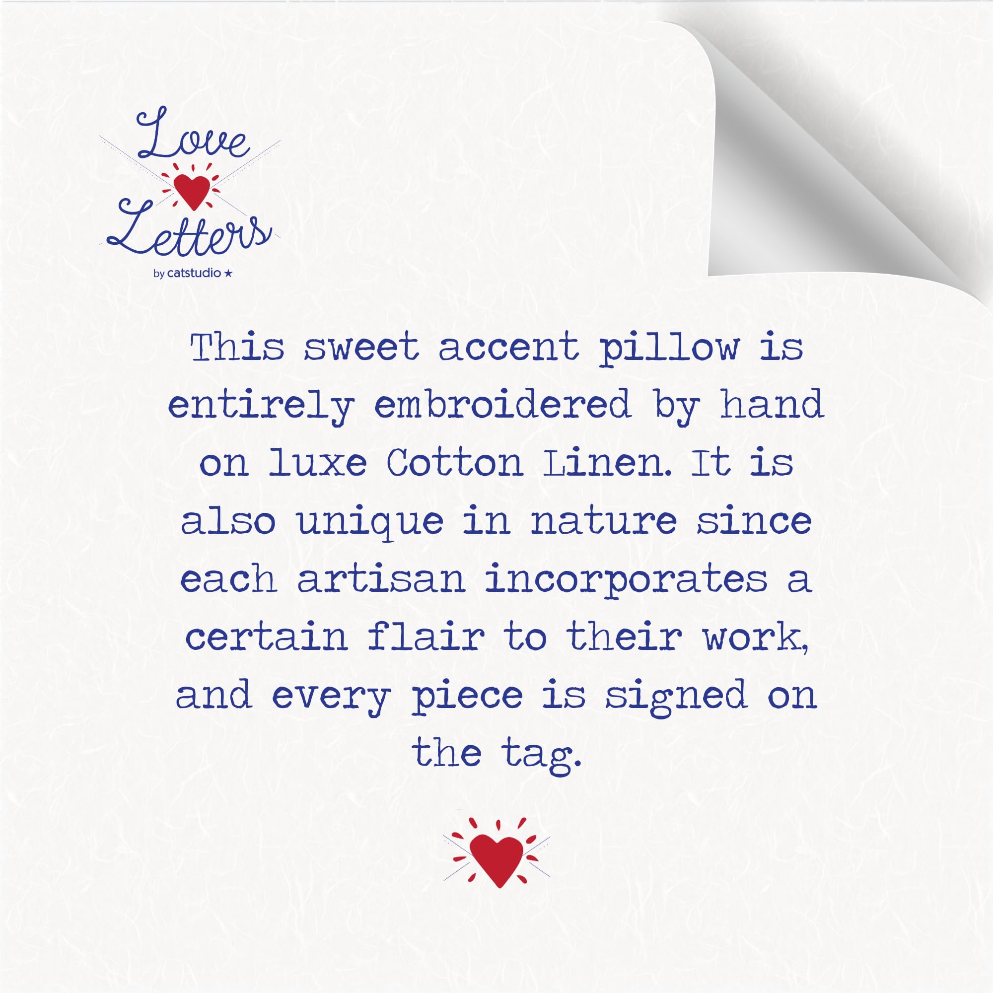 Almohada Bordada a Mano Catstudio en Rosa y Rojo con Diseño - Imagen 6