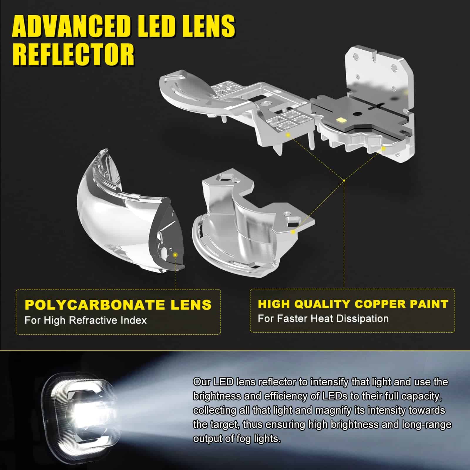 Ensamble de Luces LED para Niebla REALOVE para FORD F250 - Imagen 5