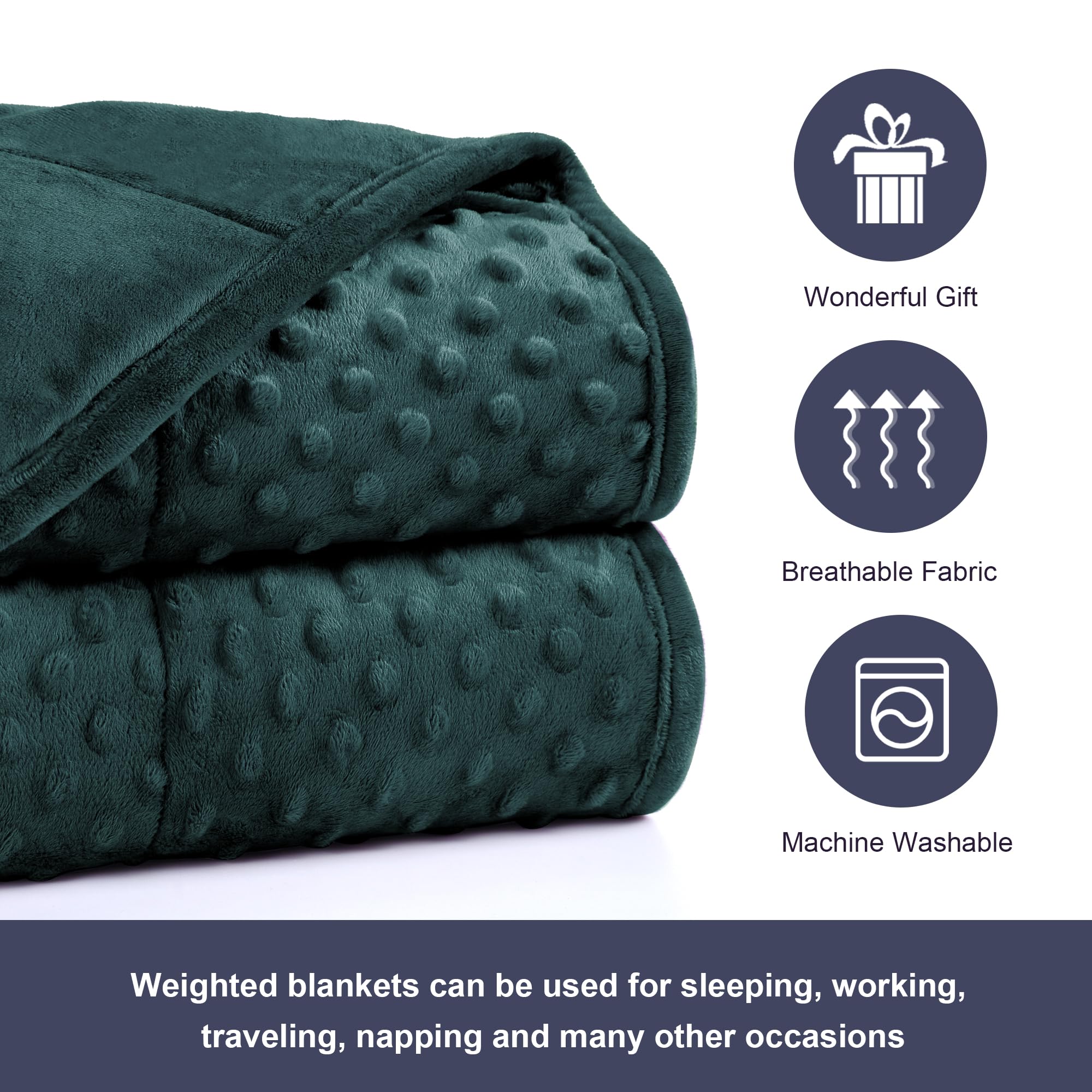 Alomidds Weighted Blanket (60"x80",20lbs, Tamaño Queen - - Imagen 6