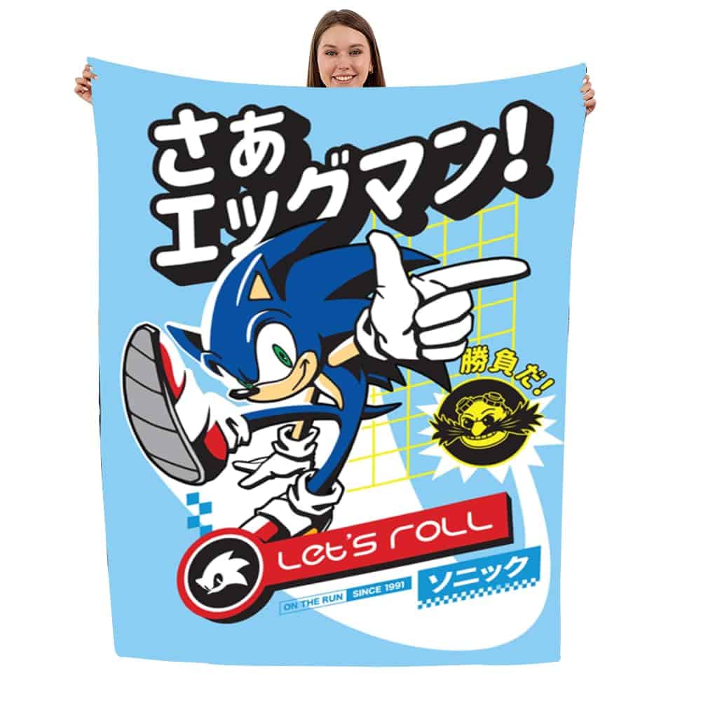 Manta de Lana Sonic The Hedgehog Let's Roll 115 x 152 cm de
