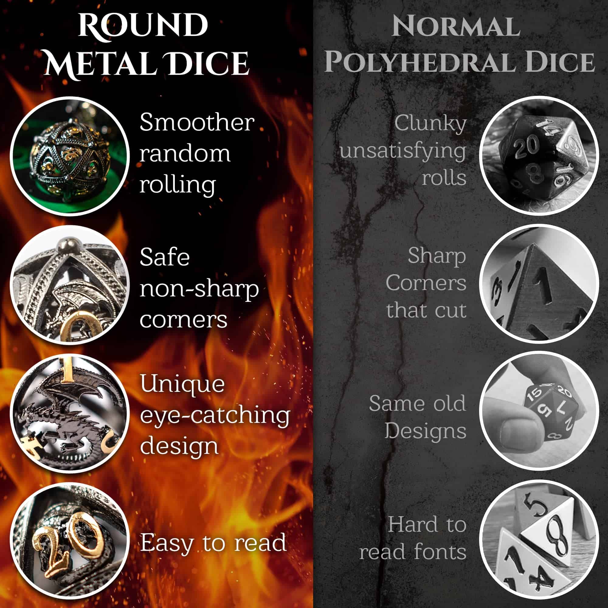 Conjunto de dados de metal para DND - Diseño único de Orbes - Imagen 7