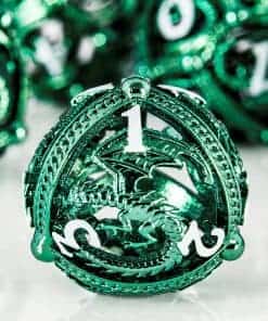 Set de dados DND de metal - Diseño redondo de orbe hueco