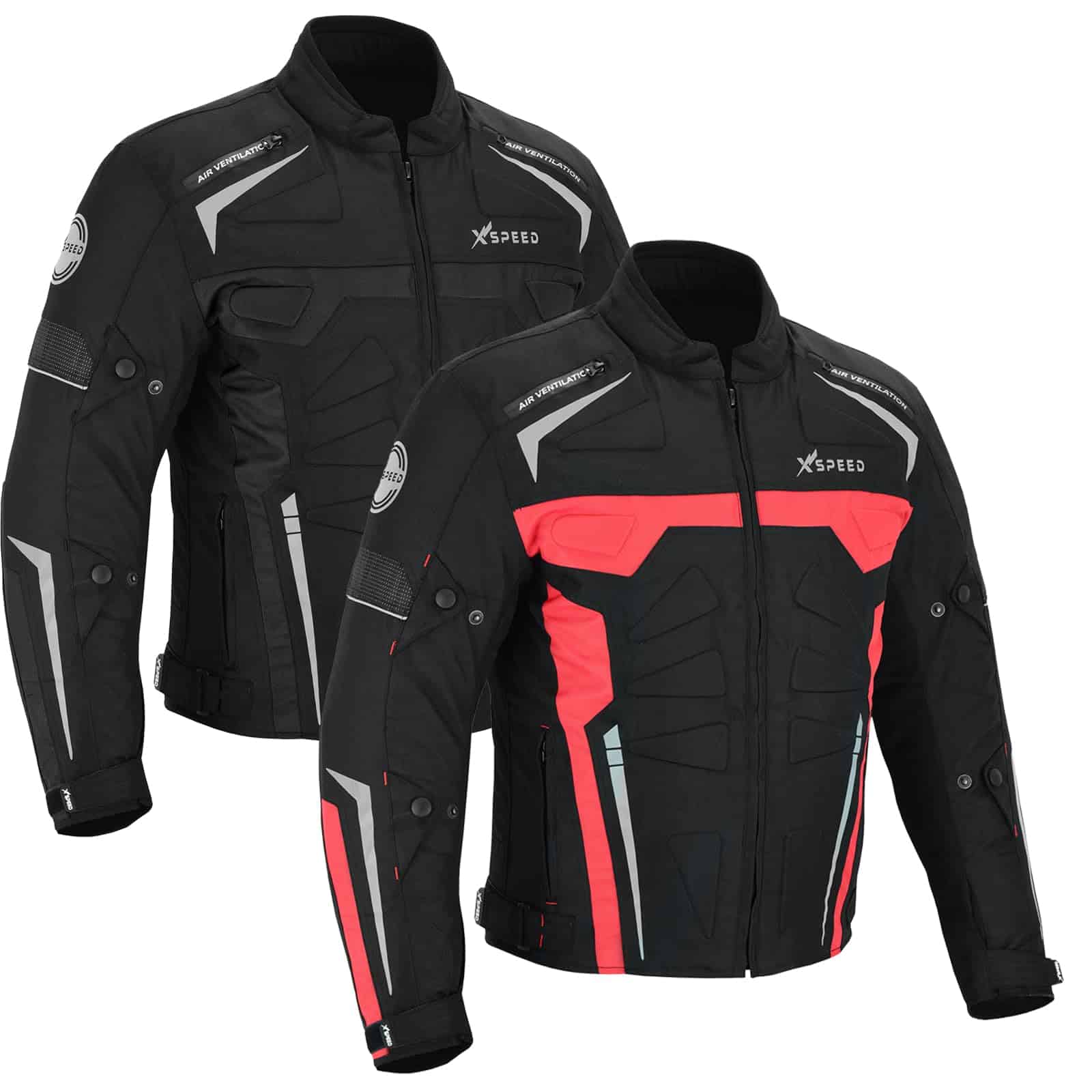Chaqueta Protectora de Motocicleta para Hombre -Negro/Rojo
